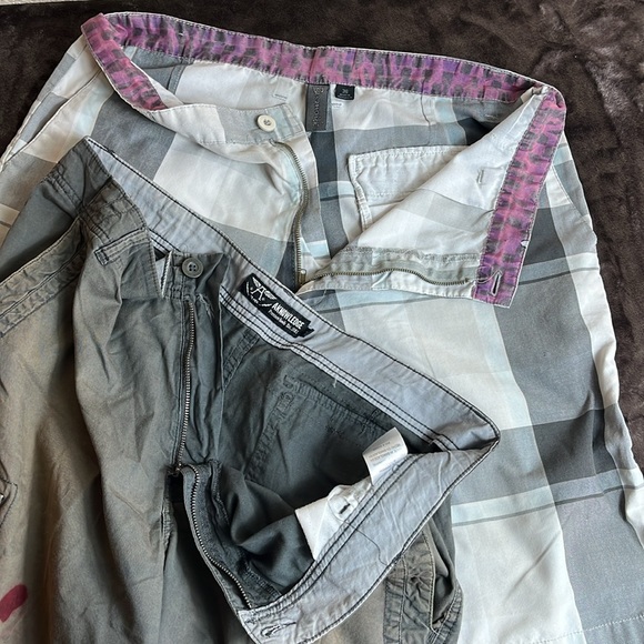 BurnSide Plaid Aknowledge Drawstring Bottom Vintage Shorts - Picture 14 of 14